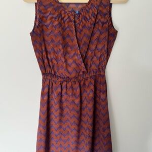 Chevron Patterned Sleeveless Dress